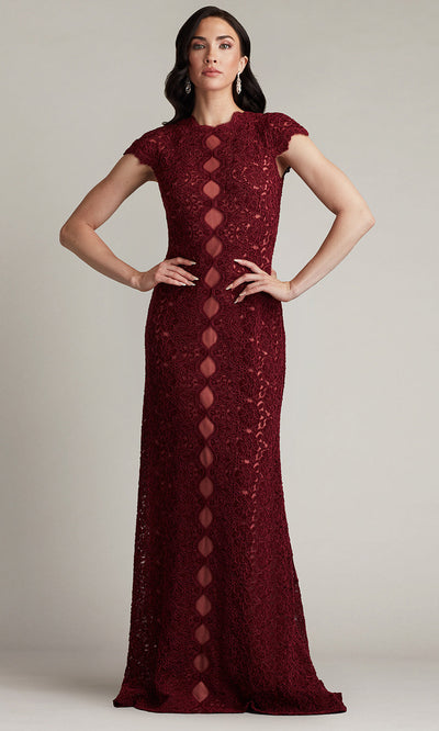 Tadashi Shoji CFJ24364L - Etters Scalloped Illusion Evening Gown Mother of the Bride Dresses