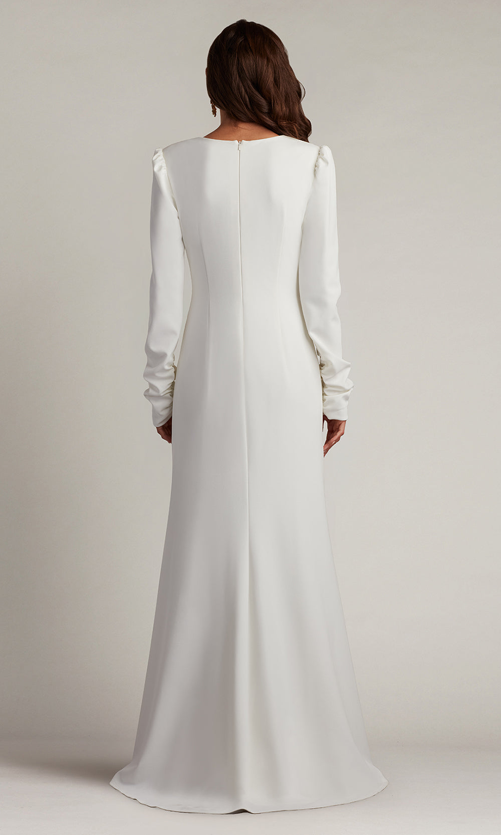 Tadashi Shoji BOS21138LBR - Plunging V-Neck Bates Twist-Front Gown Wedding Dresses