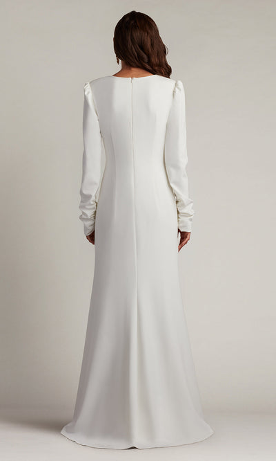 Tadashi Shoji BOS21138LBR - Plunging V-Neck Bates Twist-Front Gown Wedding Dresses