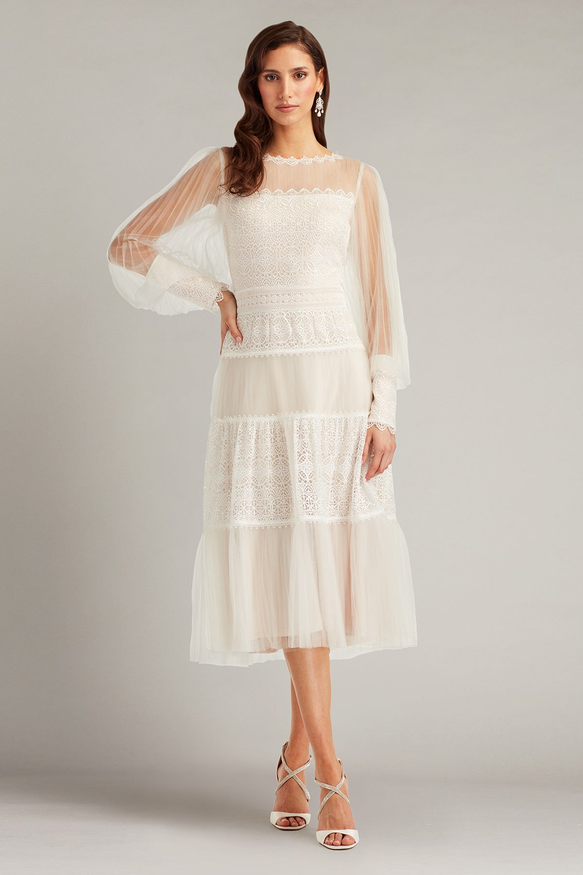 Tadashi Shoji CFW24593MD - Tea Length Lace Dress