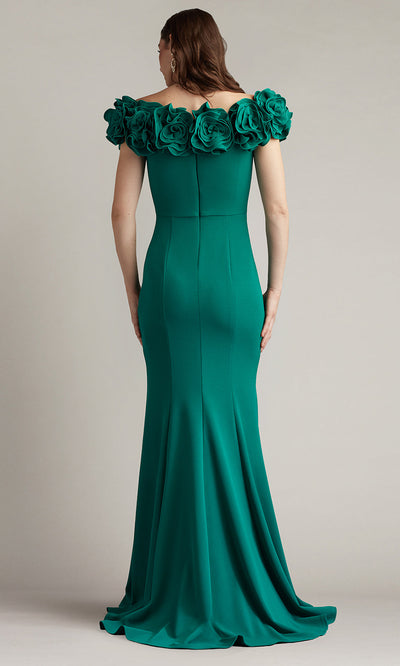 Tadashi Shoji BOS25502L - Off Shoulder Avenne Rosette-Embellished Gown Formal Gowns