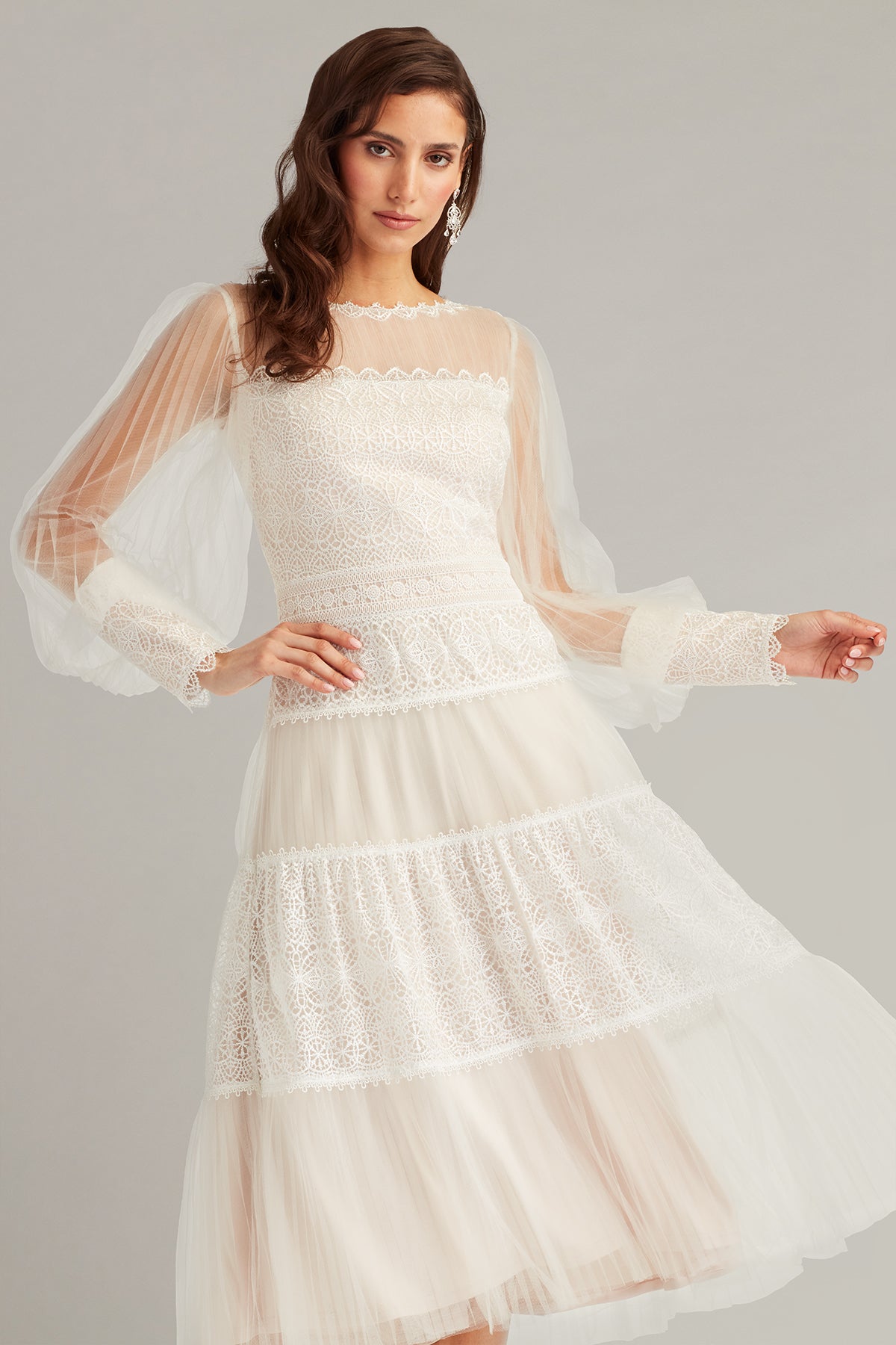 Tadashi Shoji CFW24593MD - Tea Length Lace Dress