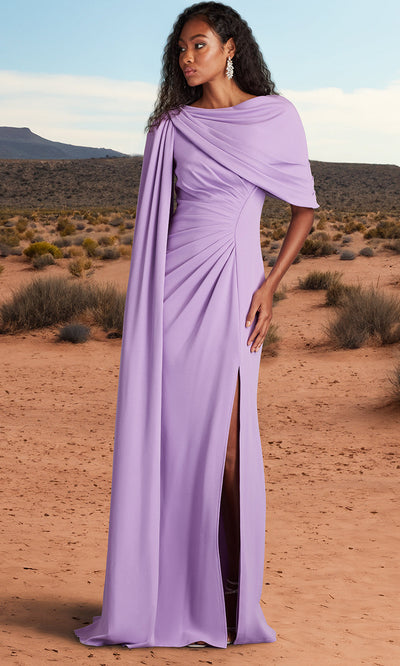 Tadashi Shoji BOS25345L - Acadia Shawl Draped Evening Gown Formal Gowns