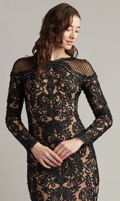 Tadashi Shoji CIM25397M - Long Sleeve Lace Knee-Length Dress Cocktail Dresses