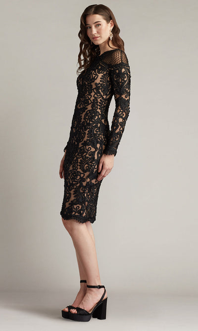 Tadashi Shoji CIM25397M - Long Sleeve Lace Knee-Length Dress Cocktail Dresses