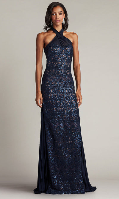 Tadashi Shoji CFC24347L - Cross Halter Evening Gown Special Occasion Dresses