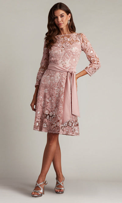 Tadashi Shoji CHT25385M - Knee-Length Embroidered Bateau Dress Homecoming Dresses