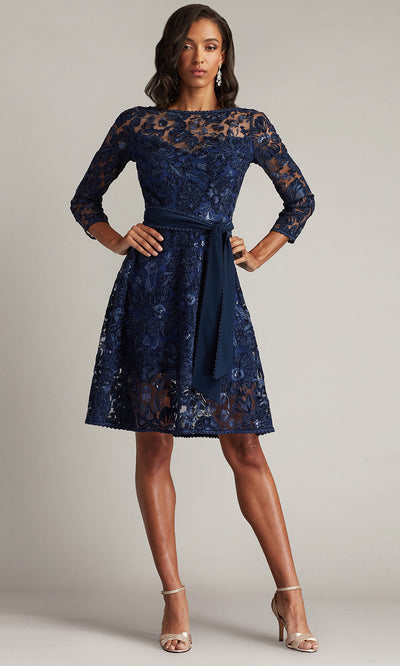 Tadashi Shoji CHT25385M - Knee-Length Embroidered Bateau Dress Homecoming Dresses
