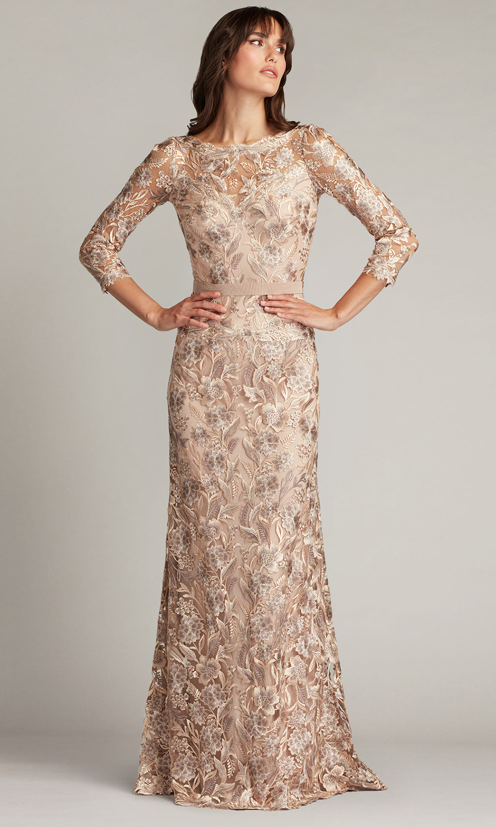 Tadashi Shoji CDP24130L - Quarter Sleeve Embroidered Gown Special Occasion Dresses