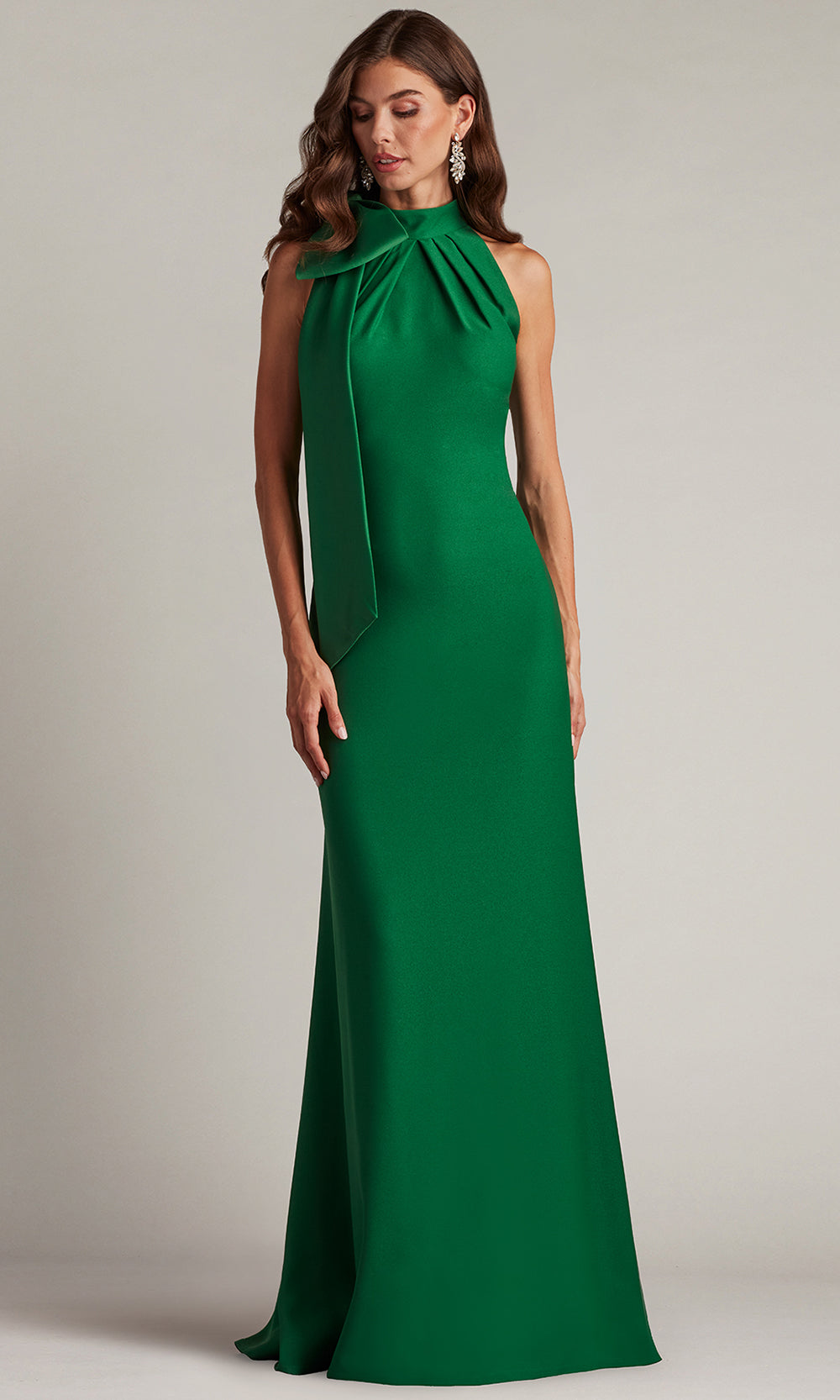 Tadashi Shoji BOS23521L - Sims Shoulder Bow Halter Sheath Gown Formal Gowns