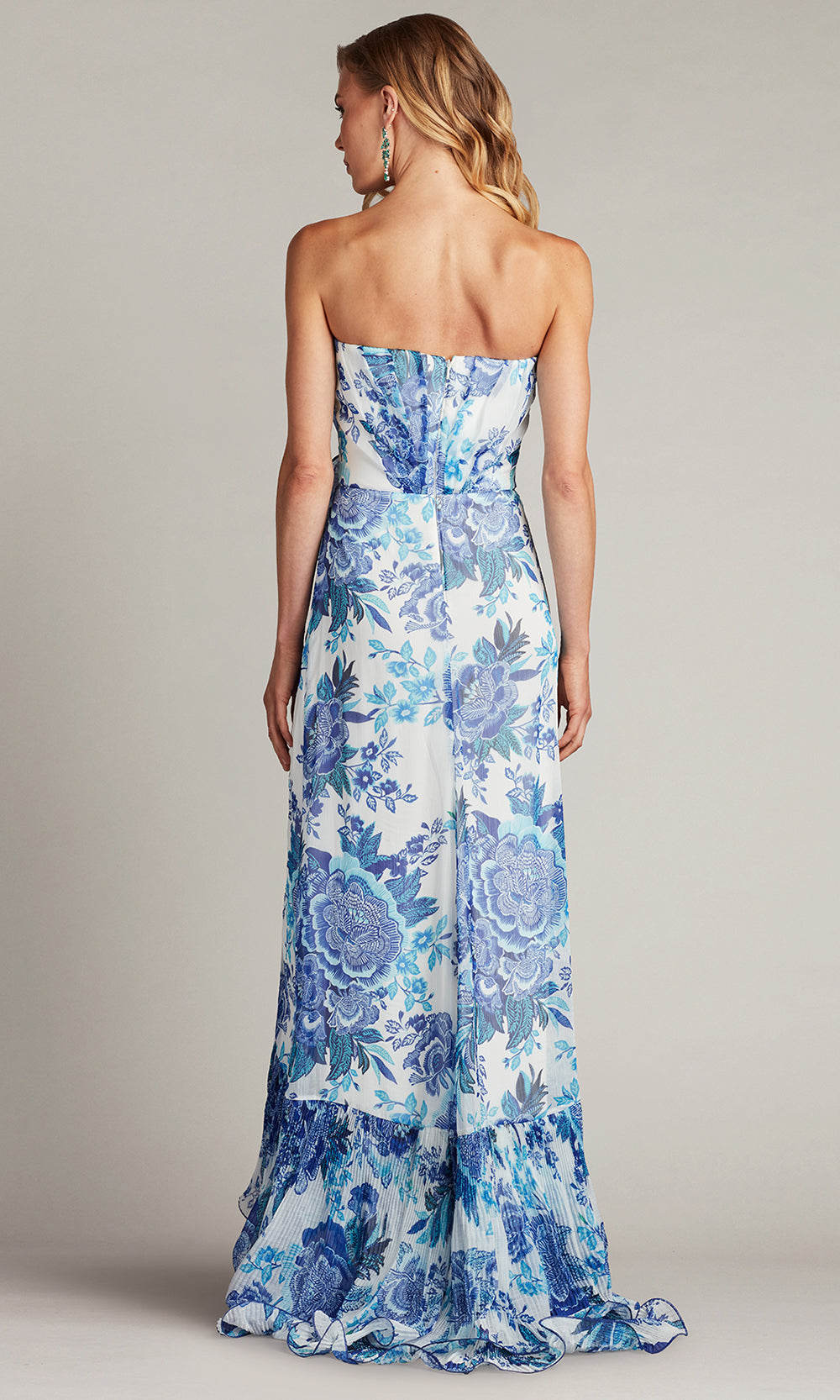 Tadashi Shoji CHW24386L - Strapless Morwenna Floral Print Ruffle Gown Prom Dresses
