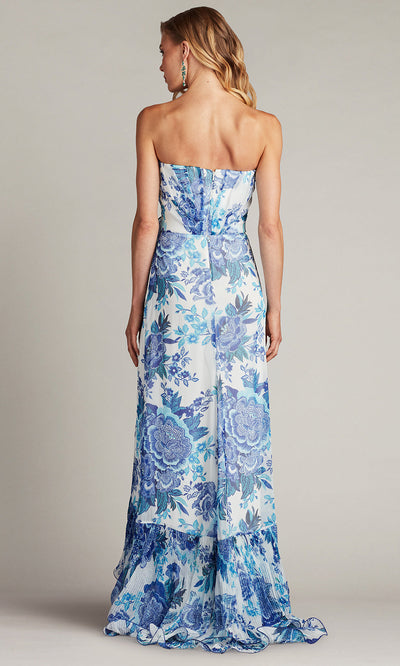 Tadashi Shoji CHW24386L - Strapless Morwenna Floral Print Ruffle Gown Prom Dresses