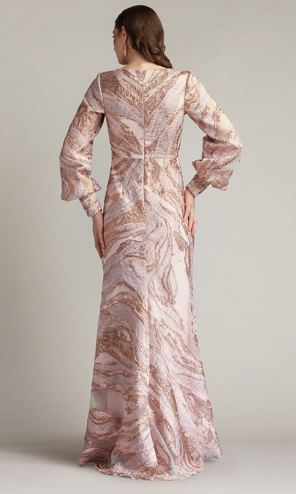 Tadashi Shoji CIH25489L - Roselle Gilded V-Neck Evening Gown Mother of the Bride Dresses