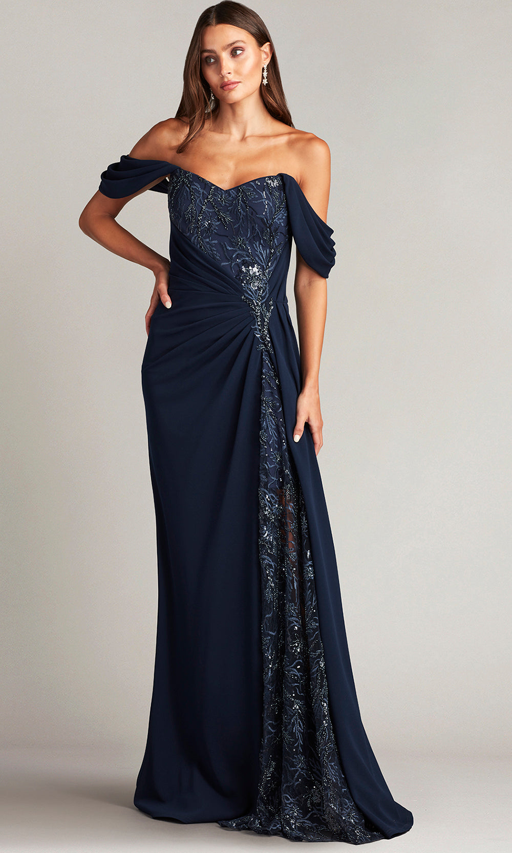 Tadashi Shoji CDN24082L - Drape Detailed Long Gown Special Occasion Dresses