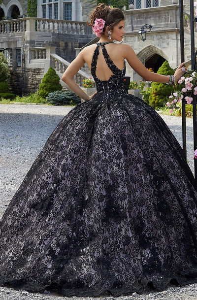 Vizcaya by Mori Lee - 34026 Illusion Halter Lace Ballgown Ball Gowns