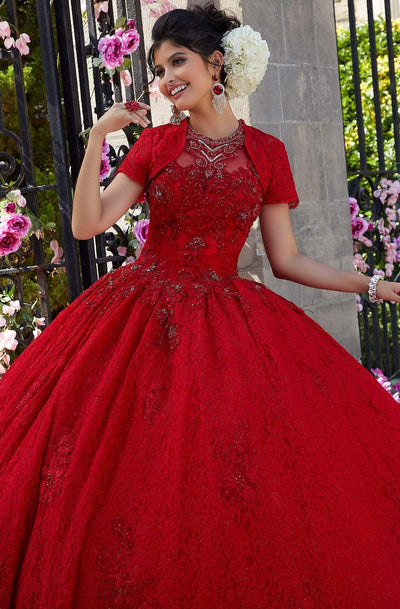 Vizcaya by Mori Lee - 34026 Illusion Halter Lace Ballgown Ball Gowns