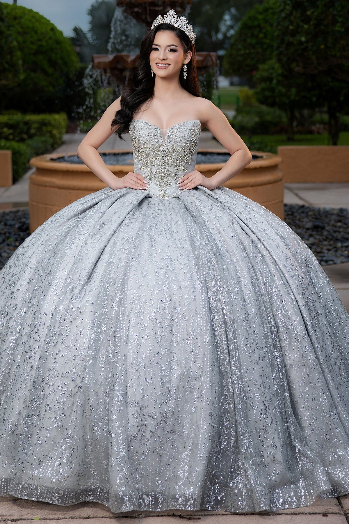 Vizcaya by Mori Lee 4080055 - Bow Back Stone Encrusted Quinceanera Gown