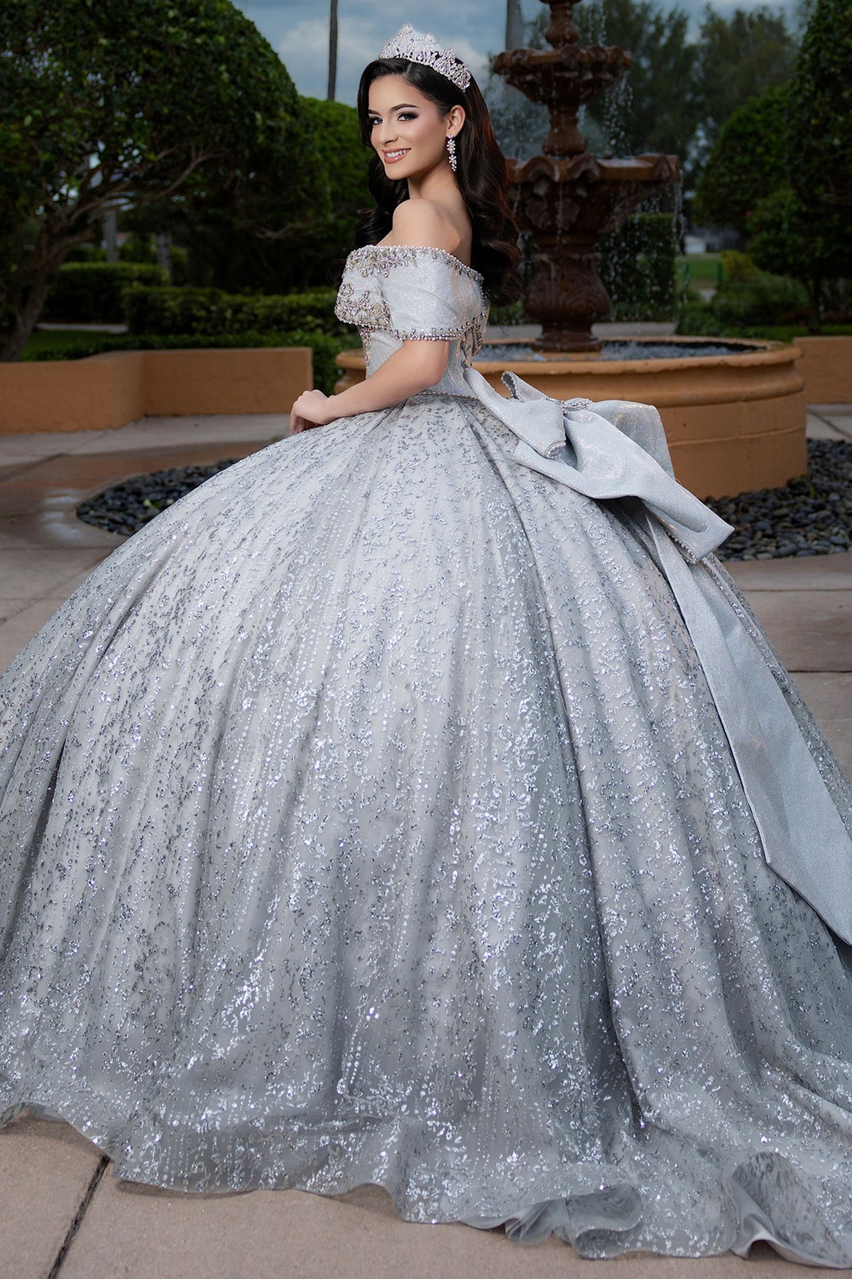 Vizcaya by Mori Lee 4080055 - Bow Back Stone Encrusted Quinceanera Gown