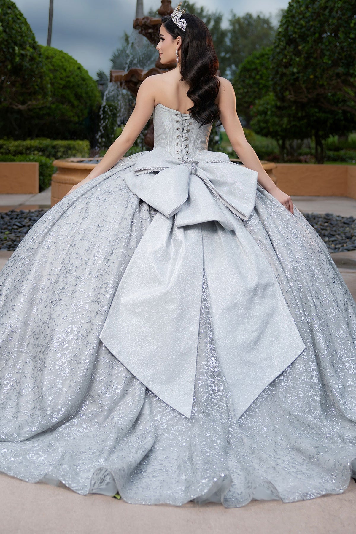 Vizcaya by Mori Lee 4080055 - Bow Back Stone Encrusted Quinceanera Gown