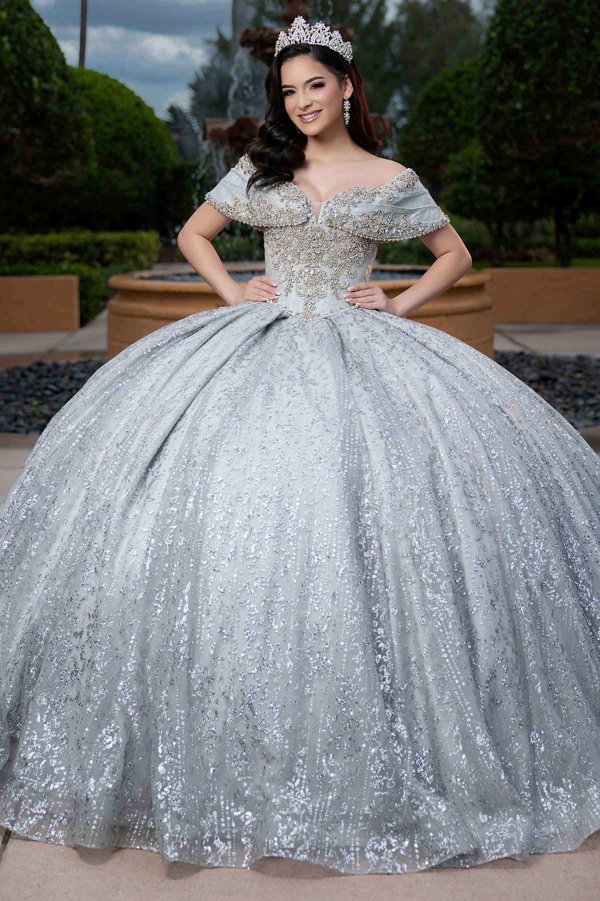 Vizcaya by Mori Lee 4080055 - Bow Back Stone Encrusted Quinceanera Gown