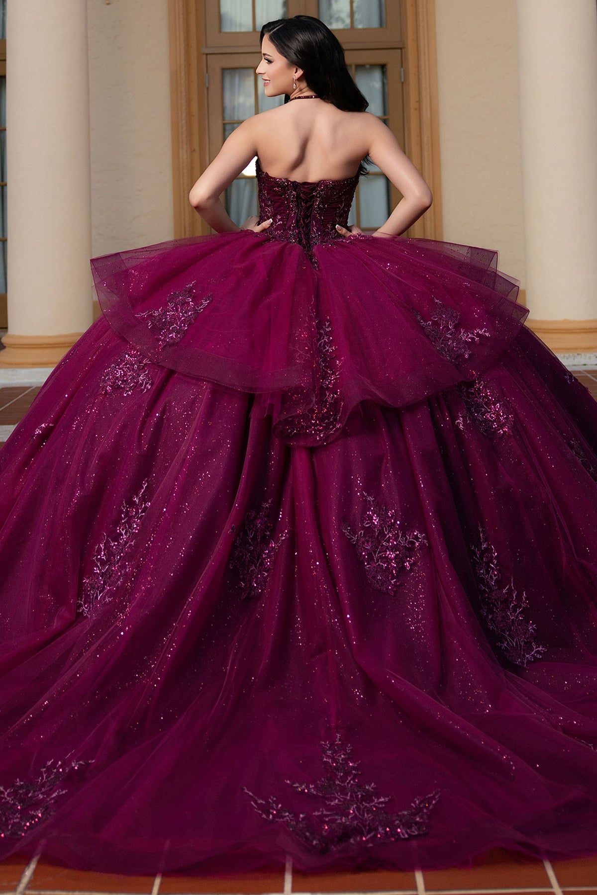 Vizcaya by Mori Lee 4080056 - Halter Strap Beaded Quinceneara Gown
