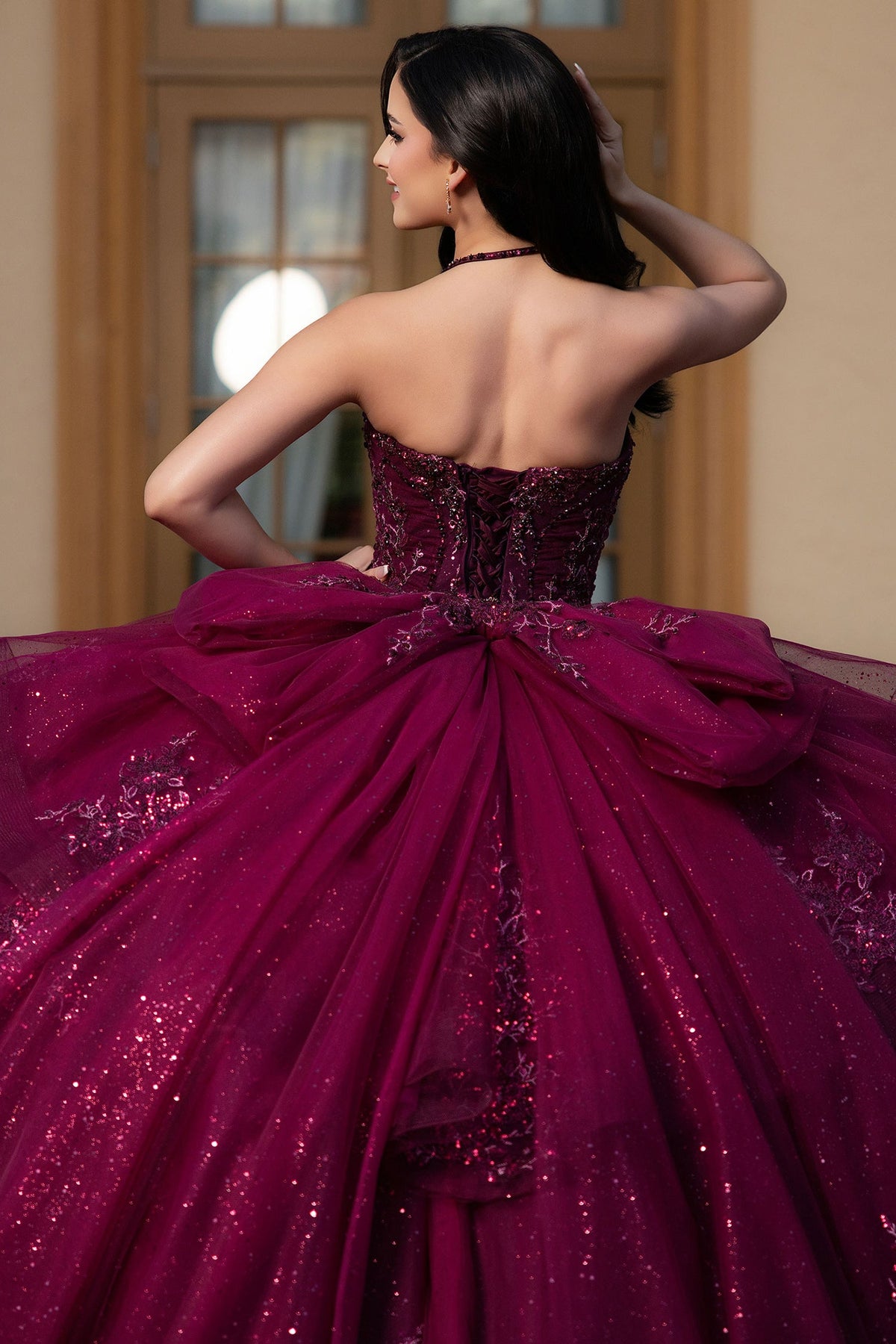 Vizcaya by Mori Lee 4080056 - Halter Strap Beaded Quinceneara Gown
