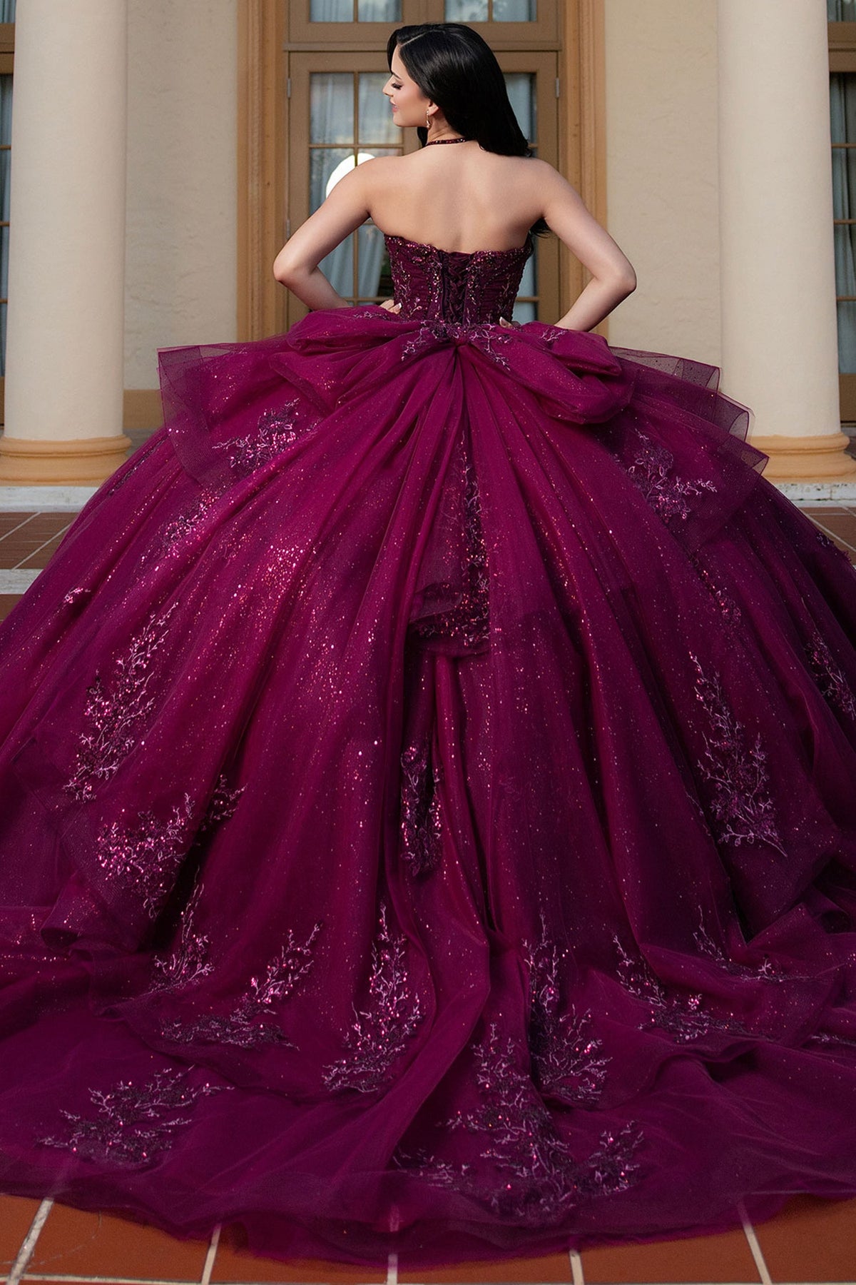 Vizcaya by Mori Lee 4080056 - Halter Strap Beaded Quinceneara Gown