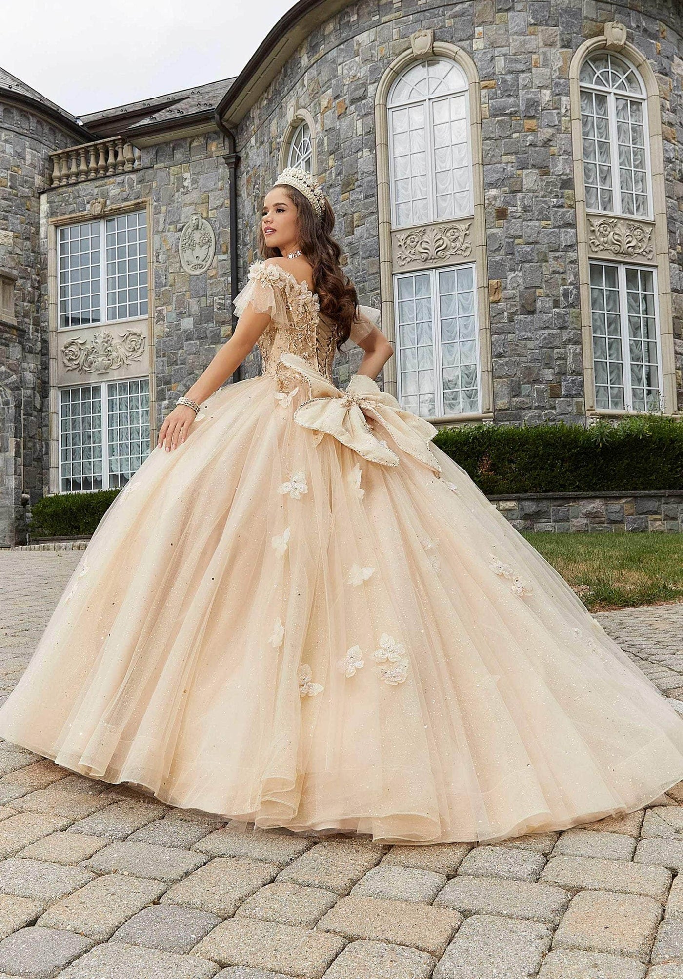 Vizcaya by Mori Lee 89404 - Ruffle Sleeves Embellished Ballgown Ball Gowns