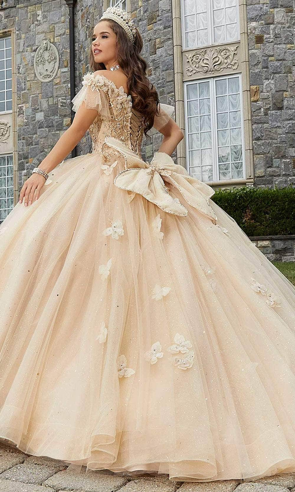 Vizcaya by Mori Lee 89404 - Ruffle Sleeves Embellished Ballgown Ball Gowns