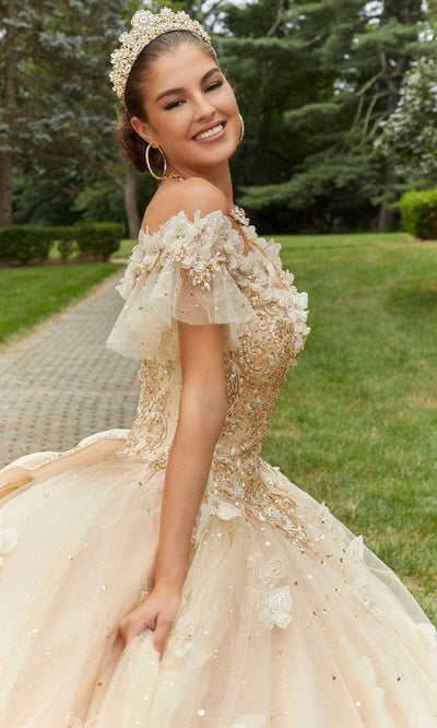 Vizcaya by Mori Lee 89404 - Ruffle Sleeves Embellished Ballgown Ball Gowns