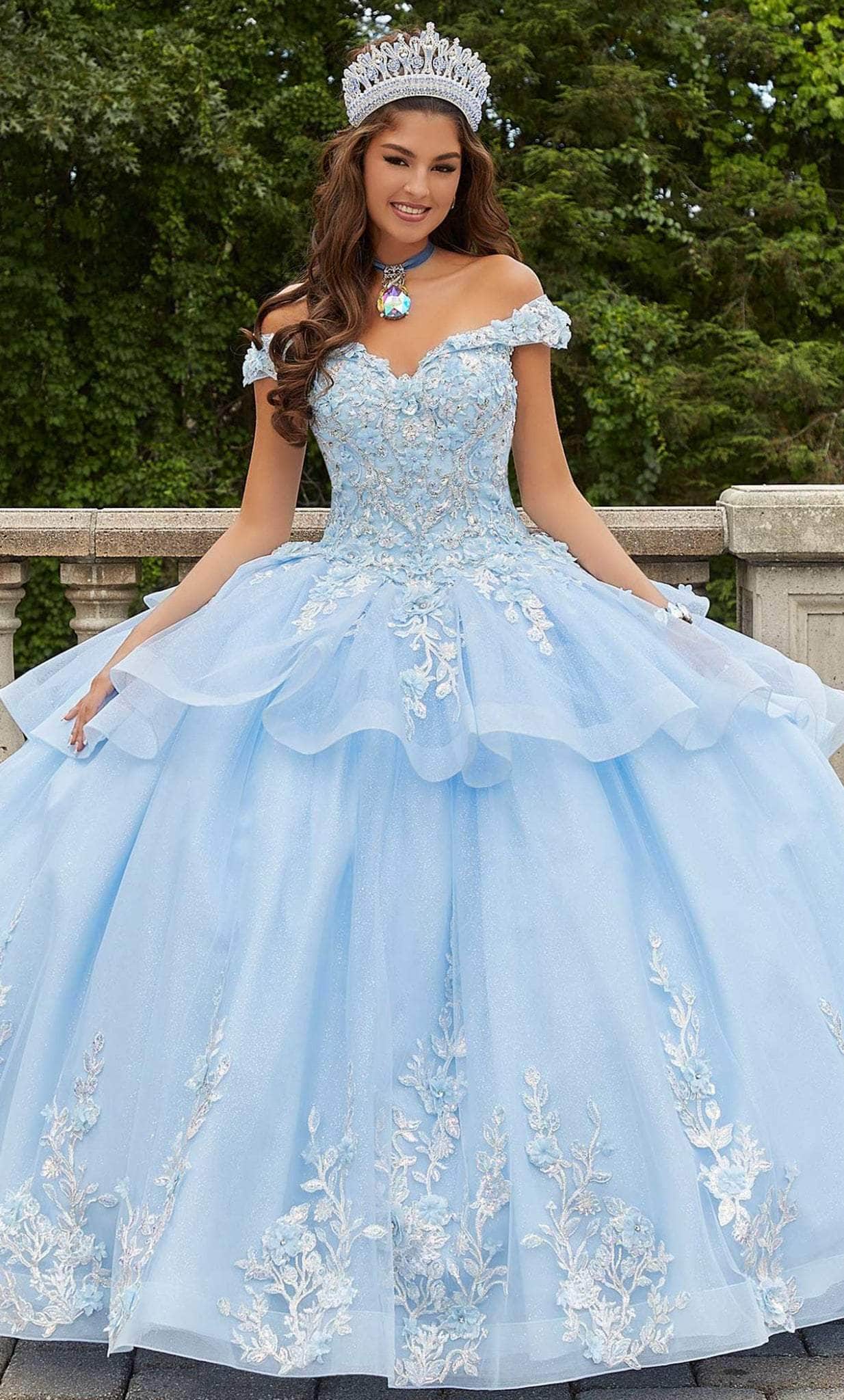 Vizcaya by Mori Lee 89409 - Glittered Off Shoulder Quinceanera Gown