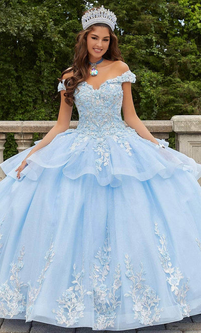 Vizcaya by Mori Lee 89409 - Glittered Off Shoulder Quinceanera Gown