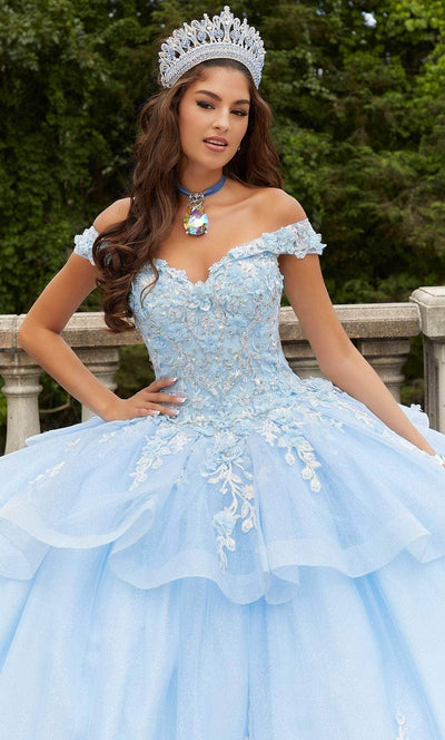 Vizcaya by Mori Lee 89409 - Glittered Off Shoulder Quinceanera Gown