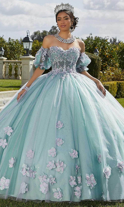 Vizcaya by Mori Lee 89421 - Strapless Lace-Up Back Ballgown Ball Gowns 00 /  Blueberry Pop