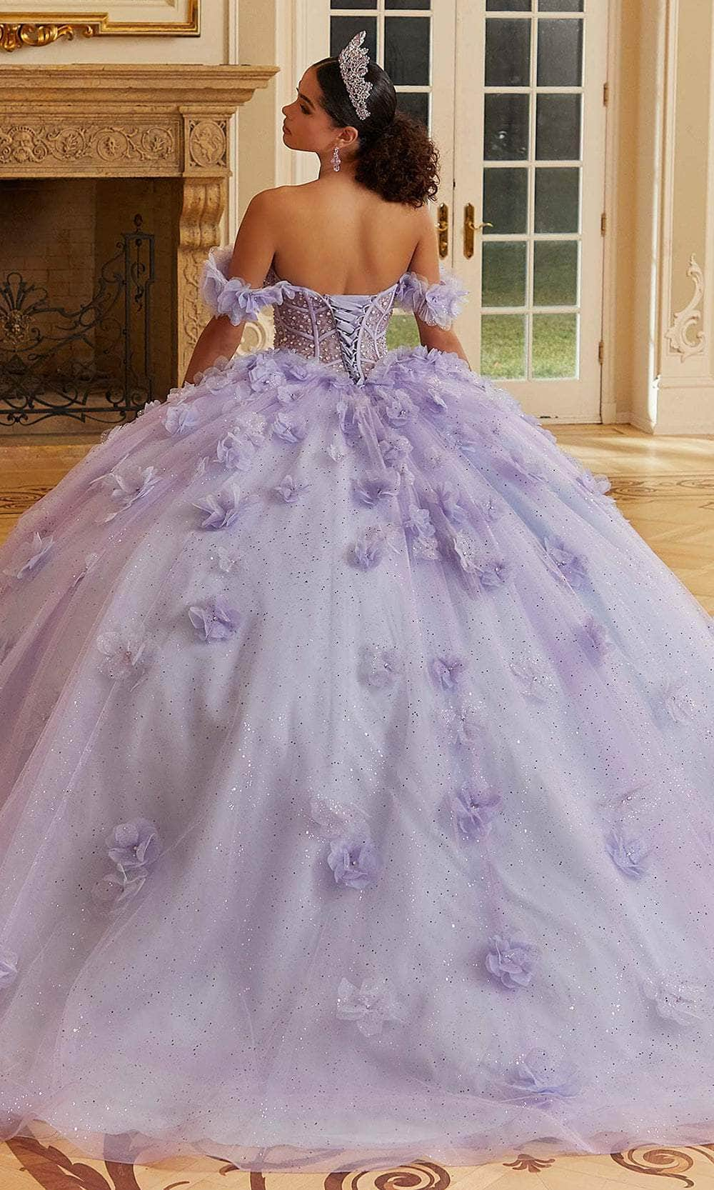 Vizcaya by Mori Lee 89477 - Floral Appliqued Lace-Up Back Ballgown Quinceanera Dresses