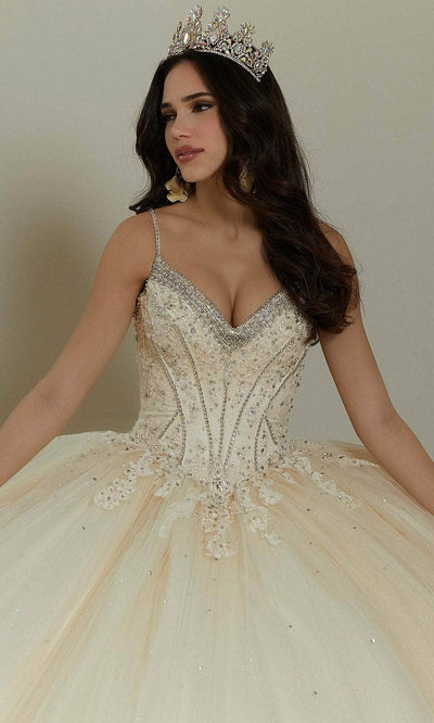 Vizcaya by Mori Lee 89482 - Beaded Appliqued V-Neck Ballgown Ball Gowns