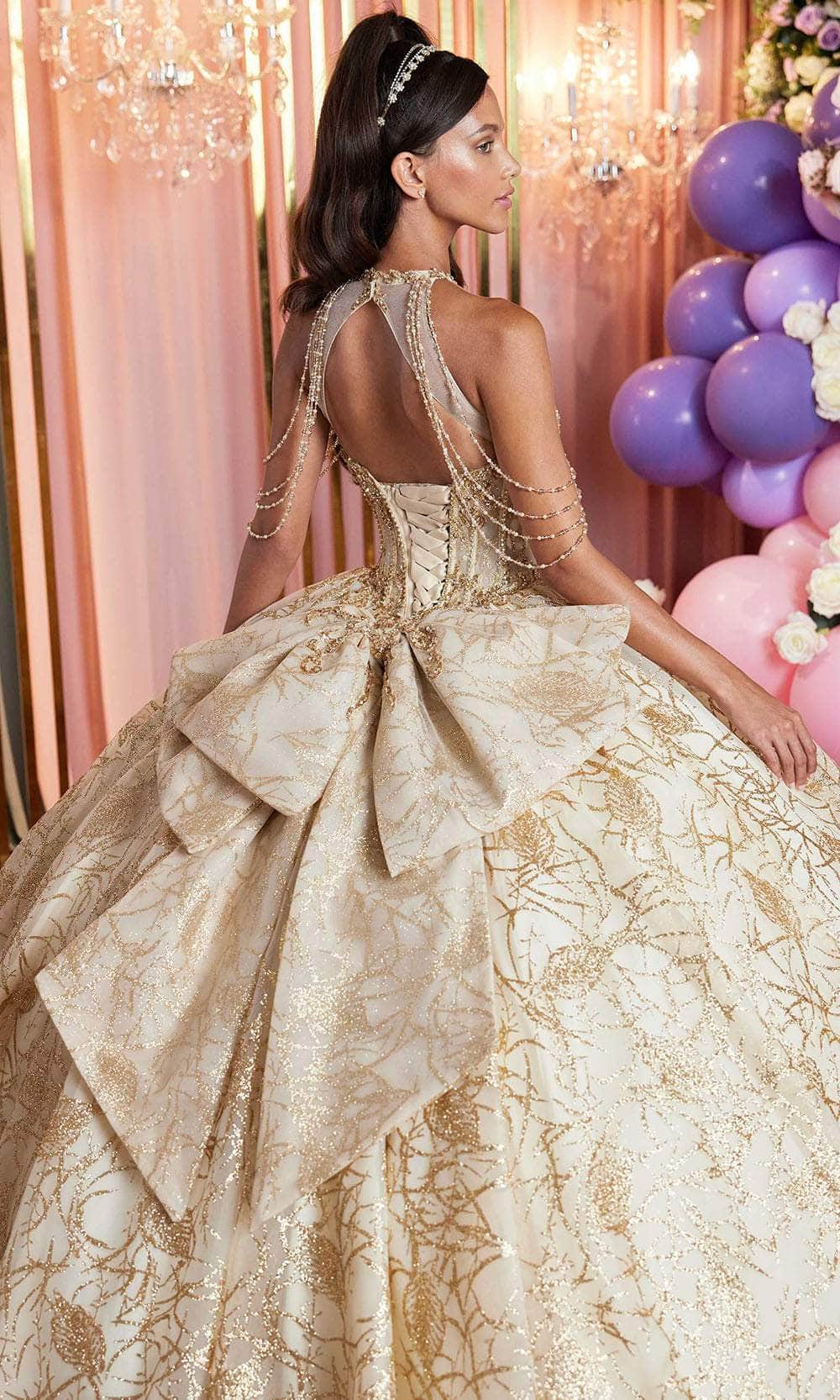 Vizcaya by Mori Lee 89514 - Long Tulle Ballgown Dress - Sleeveless, Illusion Yoke, Beaded Garlands, Corset Boning, Open Lace Up Back, Oversized Bow, Vizcaya by Mori Lee 89514 - Long Tulle Ballgown Dress - Sleeveless, Illusion Yoke, Beaded Garlands, Corset Boning, Open Lace Up Back, Oversized Bow,