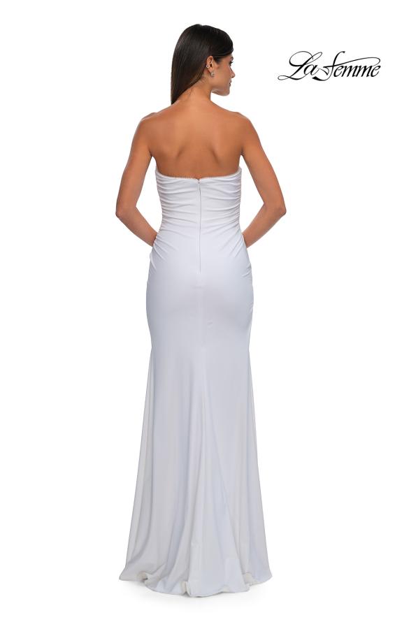 La Femme 32360 - Straight Neck High Slit Prom Gown