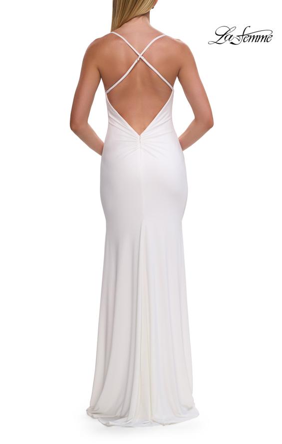 La Femme 33299 - Fitted Crisscross Back Prom Gown