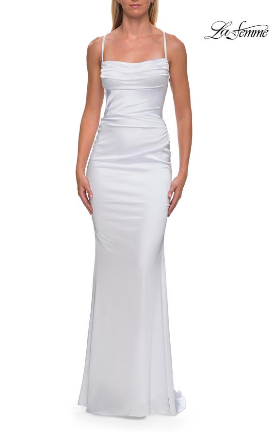 La Femme 33604 - Spaghetti Strap Long Sheath Gown