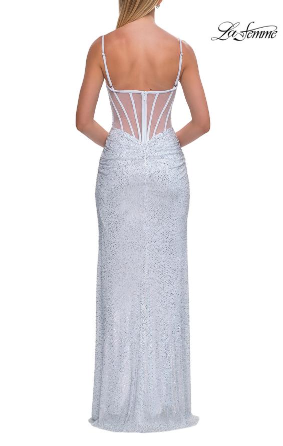 La Femme 33343 - Rhinestone Detail Spaghetti Strap Long Gown