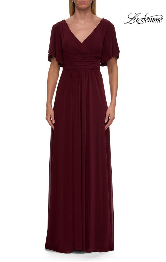 La Femme 30009 - V-Neck A-Line Evening Gown