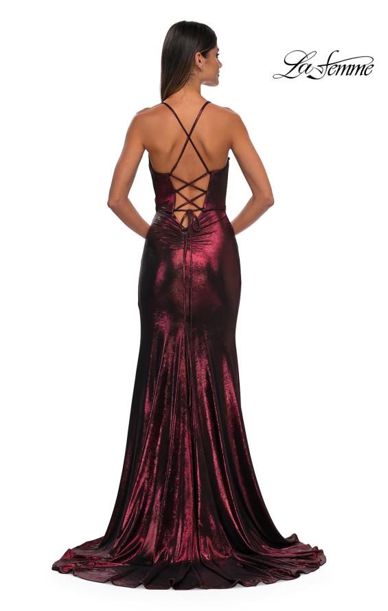 La Femme 32884 - Jersey  Faux Wrap Prom Gown