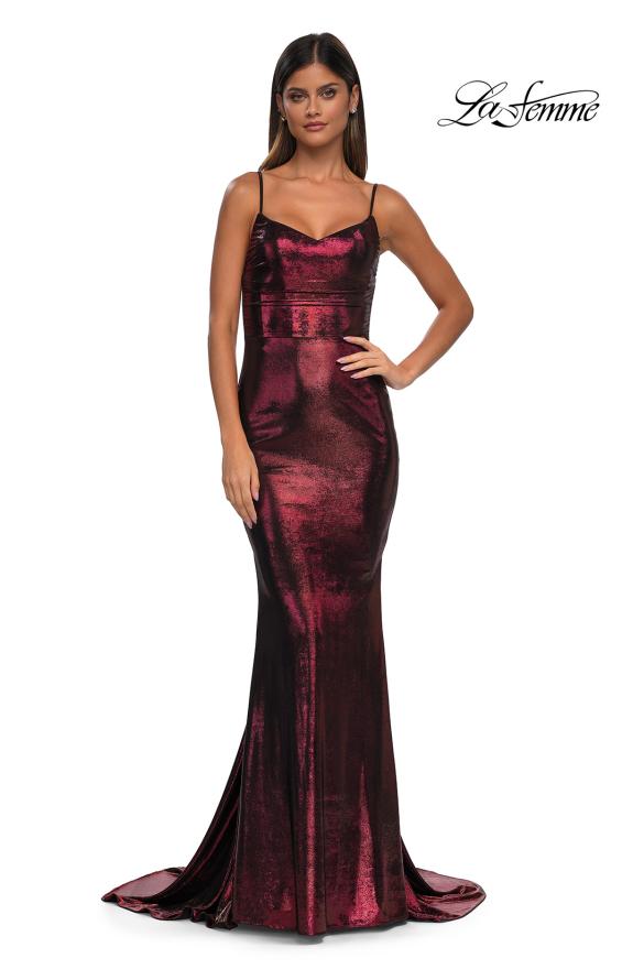 La Femme 32932 - Sleeveless Metallic Prom Gown