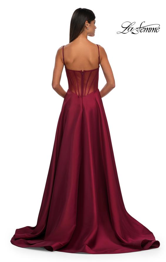La Femme 32670 - Sweetheart Prom Gown with Slit