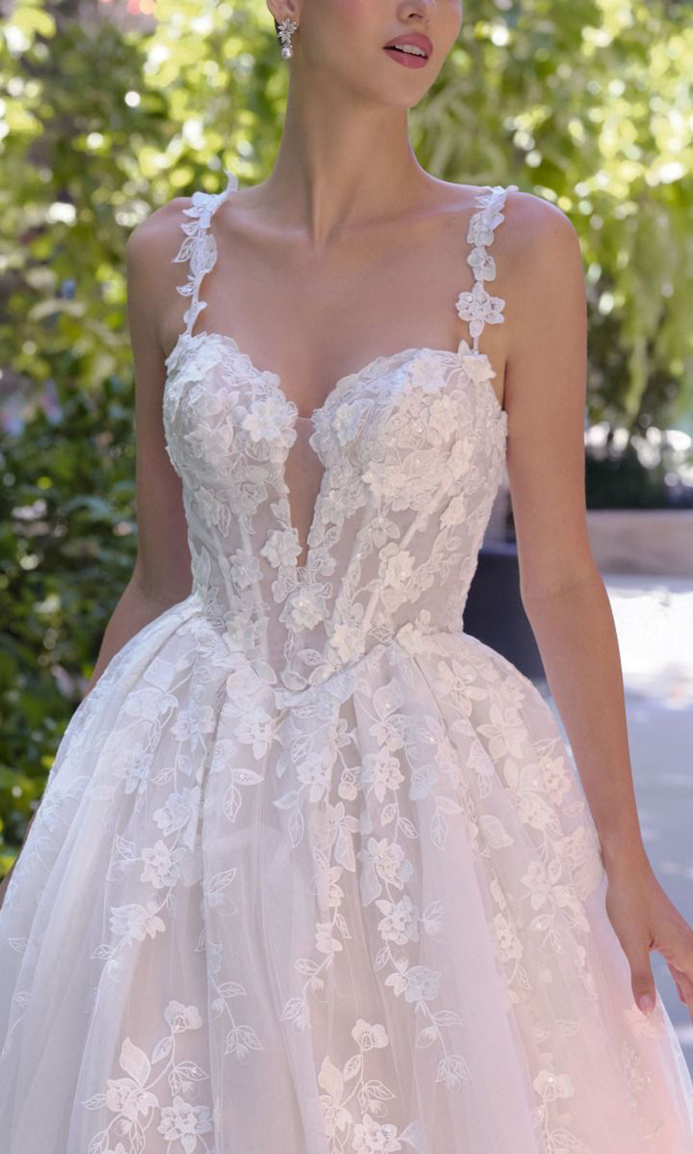Andrea and Leo WL058 - Floral Applique Sleeveless Tulle Gown Ball Gowns