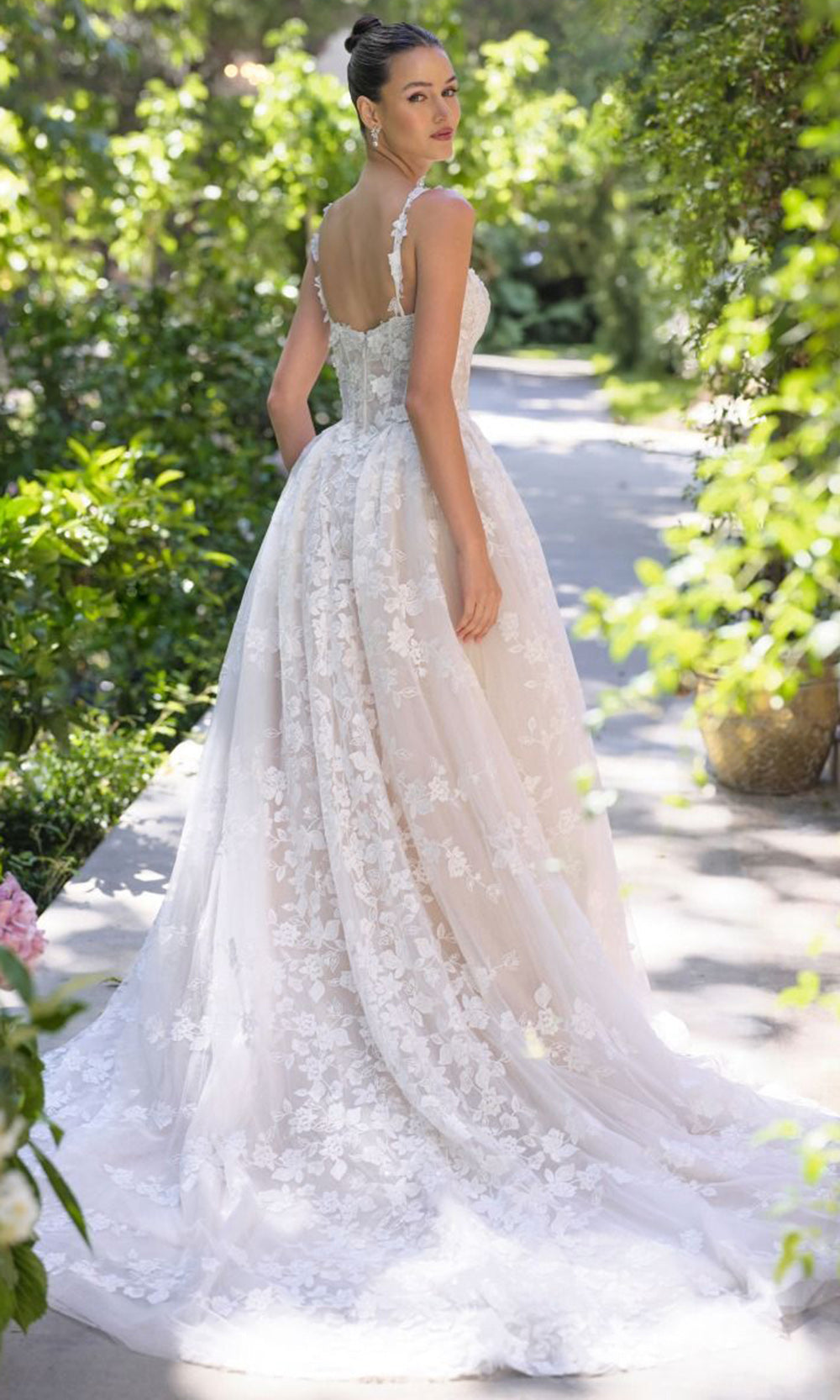 Andrea and Leo WL058 - Floral Applique Sleeveless Tulle Gown Ball Gowns