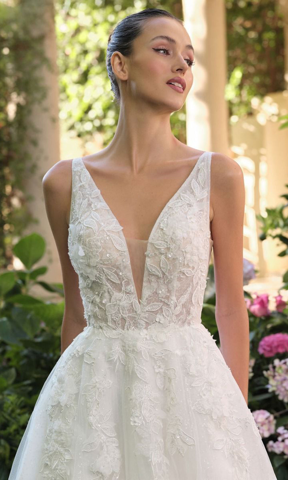 Andrea and Leo WL064 - Sleeveless Embroidered Tulle Ballgown Ball Gowns