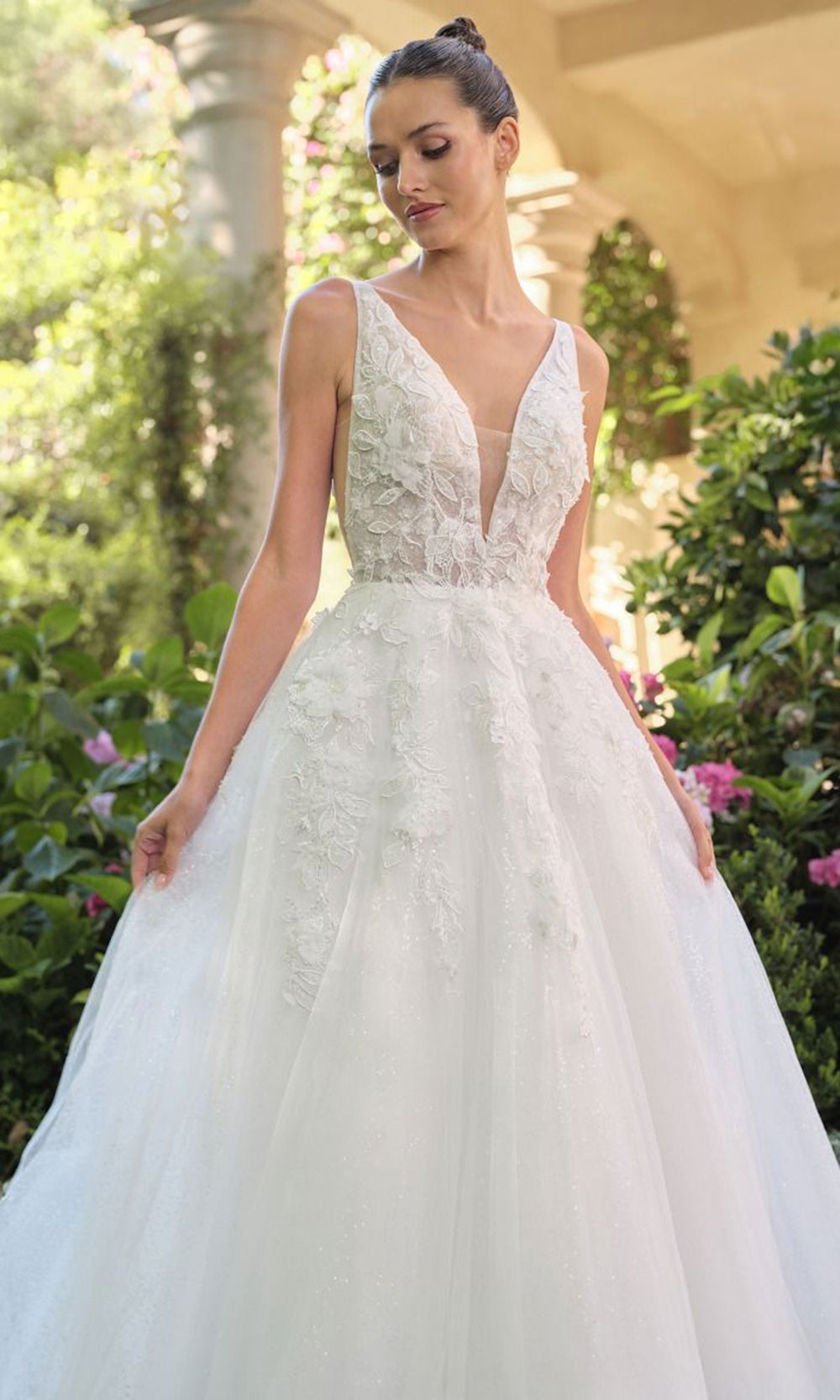 Andrea and Leo WL064 - Sleeveless Embroidered Tulle Ballgown Ball Gowns