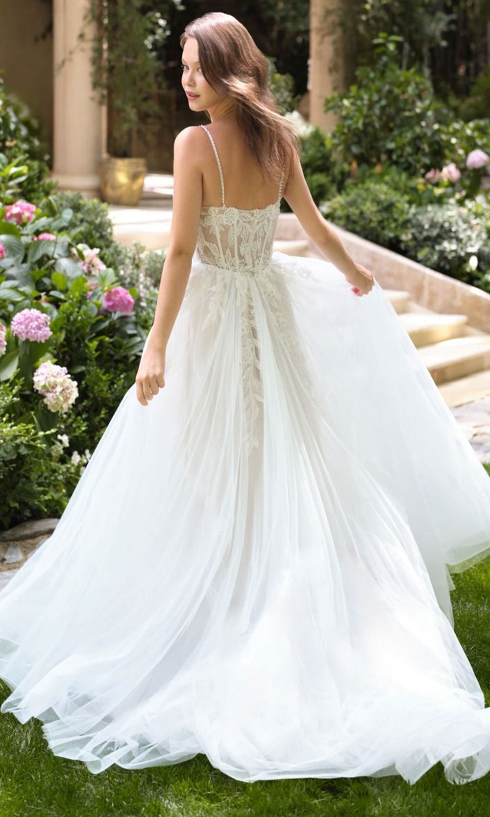 Andrea and Leo WL087 - Beaded Strap V-Neck Tulle Wedding Gown Bridal Dresses
